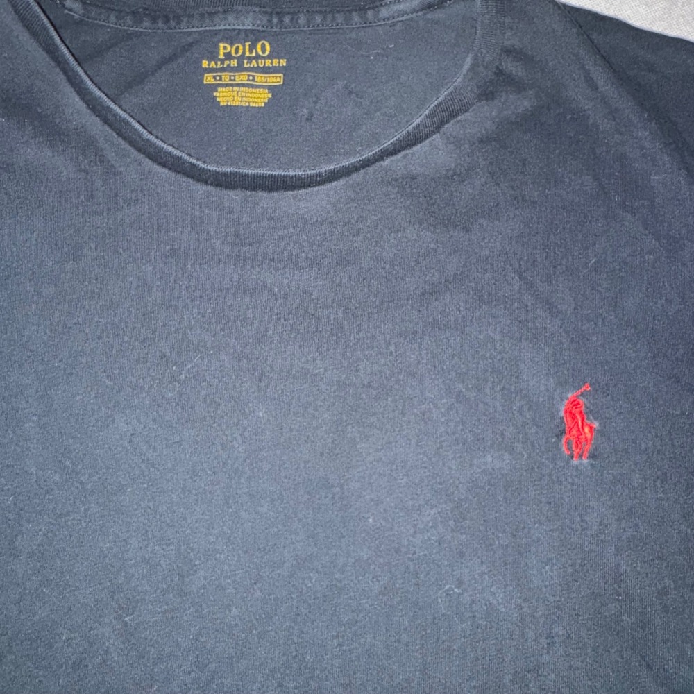 Polo Ralph Lauren Mens XL Black Short Sleeve Crew Neck T-Shirt Red Pony Logo
